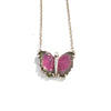 Watermelon Tourmaline Butterfly Necklace