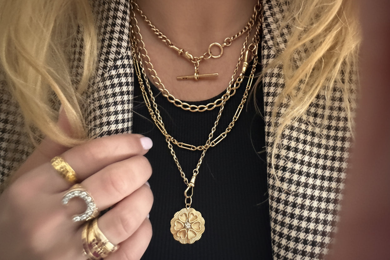 15k Fancy link trombone chain