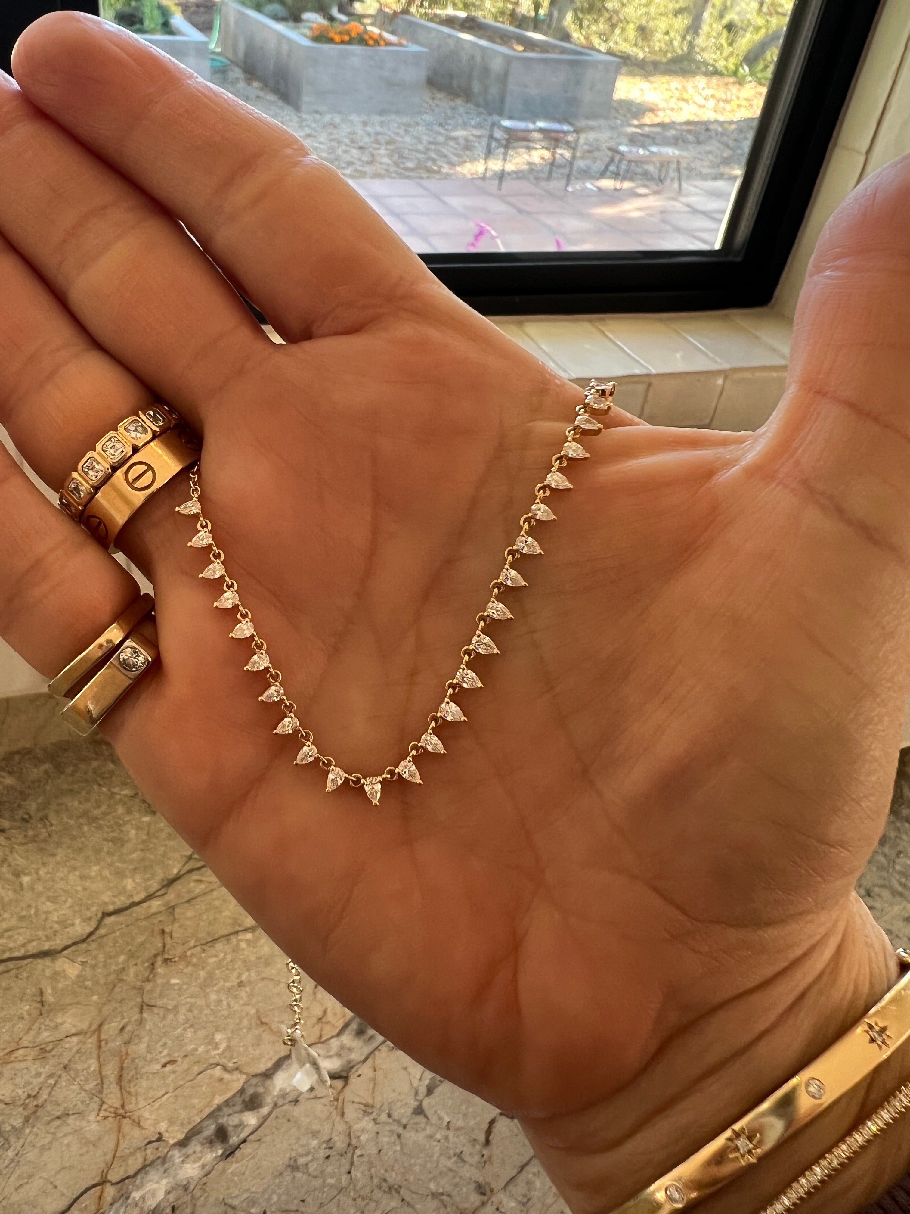 Pear Shaped Diamond Necklace