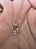 Dainty 3-Pendant Baguette Necklace
