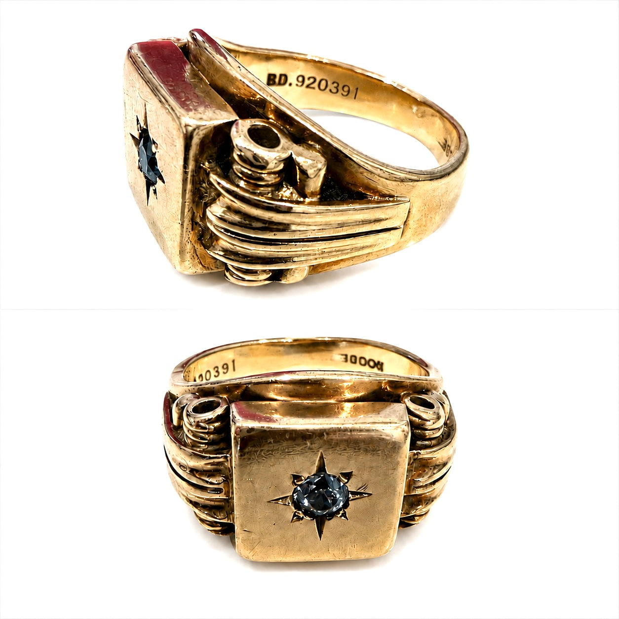 Vintage 9ct Gold Diamond Signet Ring