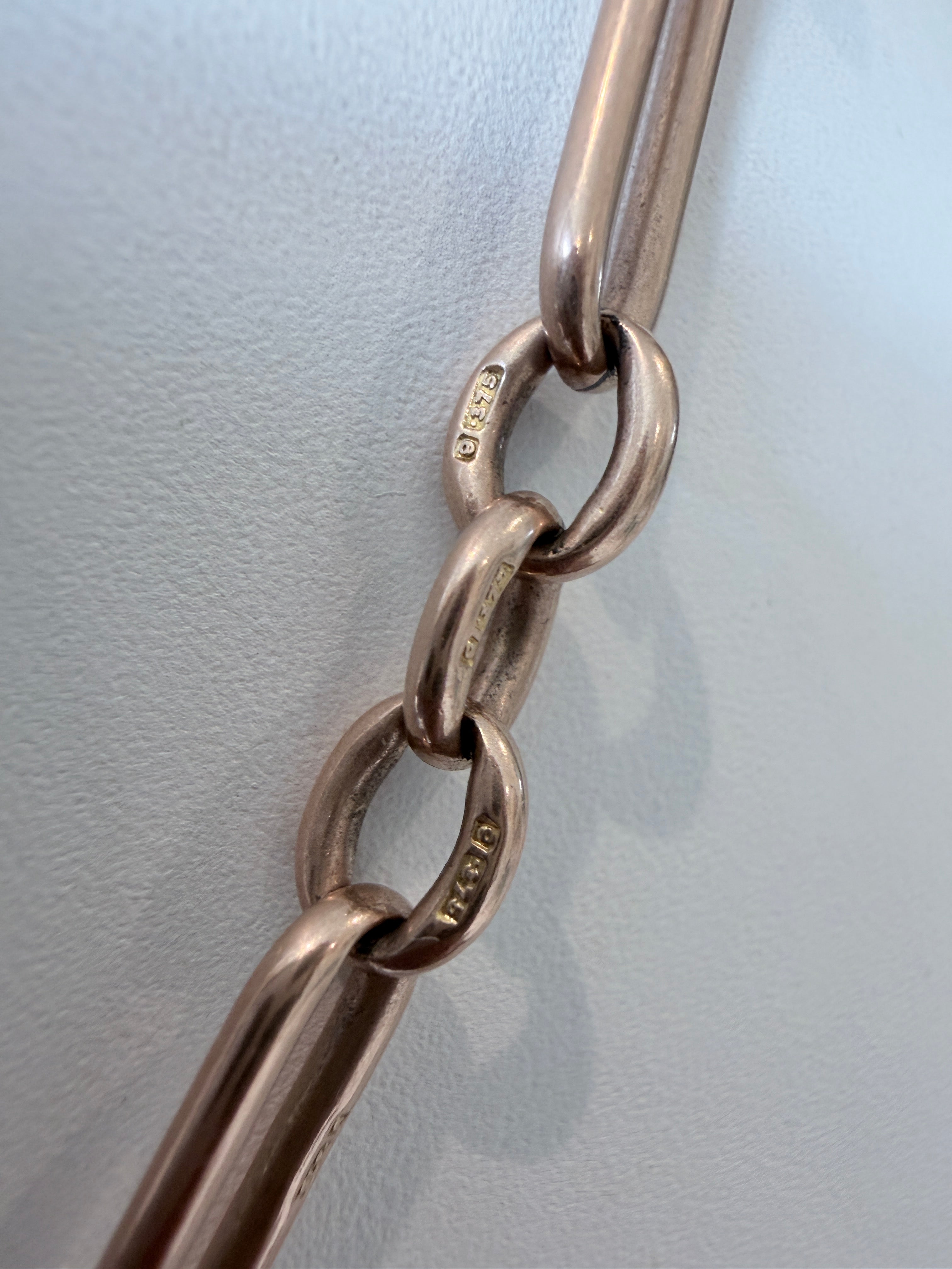 9ct Antique Trombone Albert Watch Chain