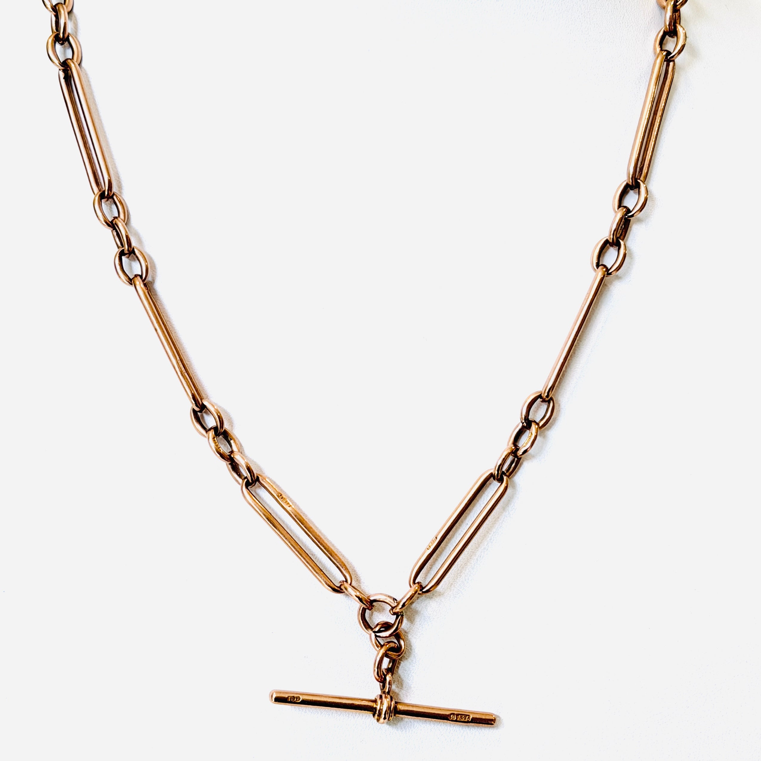 9ct Antique Trombone Albert Watch Chain
