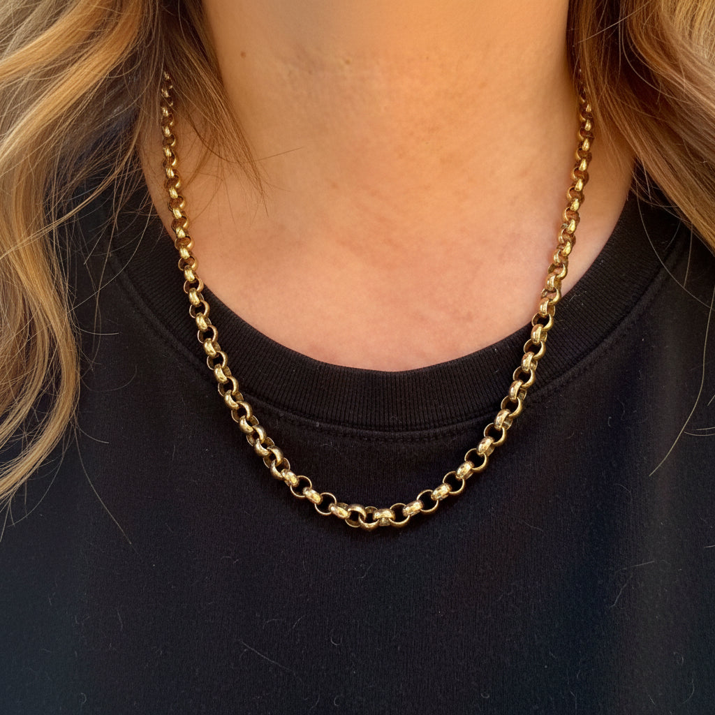 Antique 9ct Yellow Gold Rolo Chain