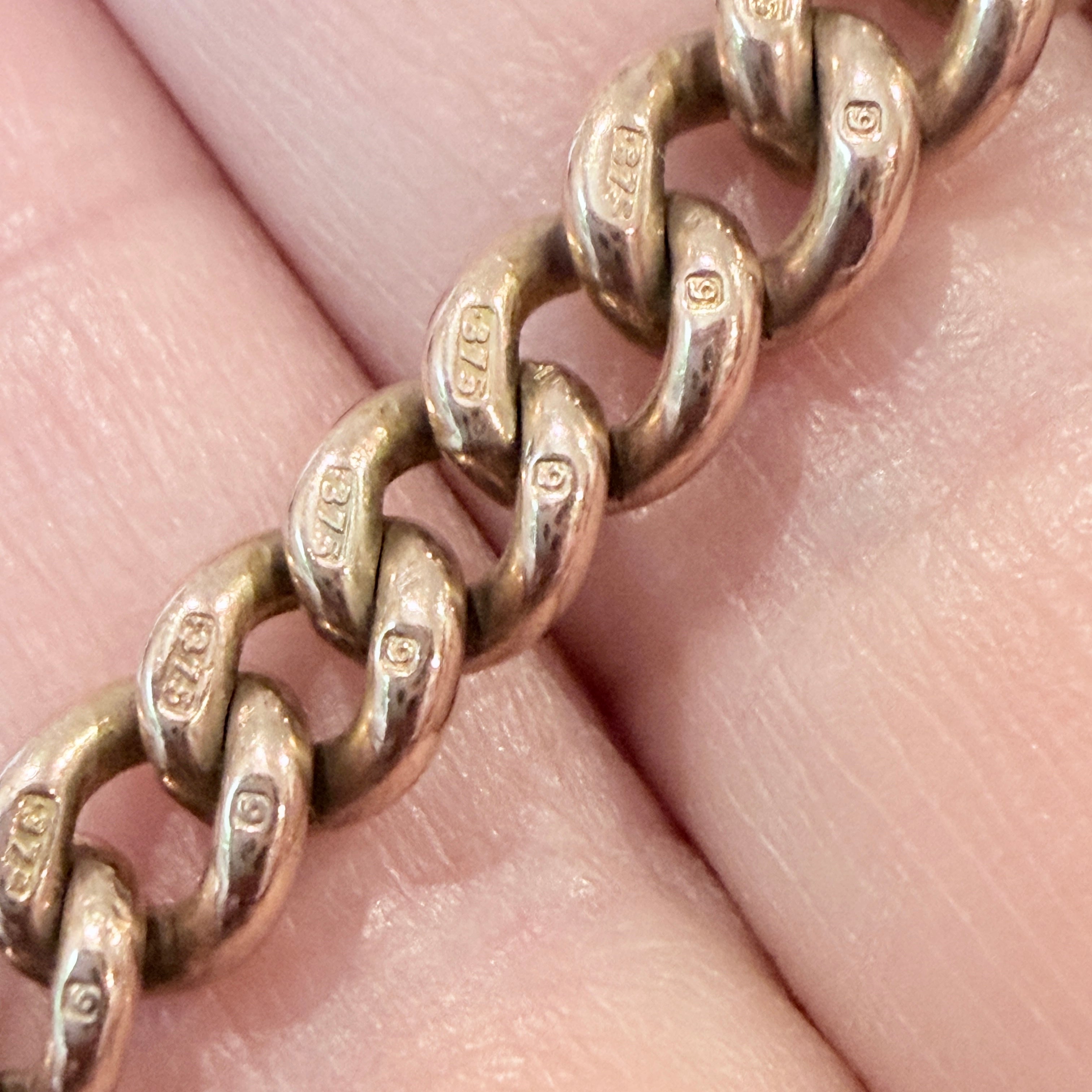 Antique 9ct Gold Graduated Curb Albert Chain, c.1891