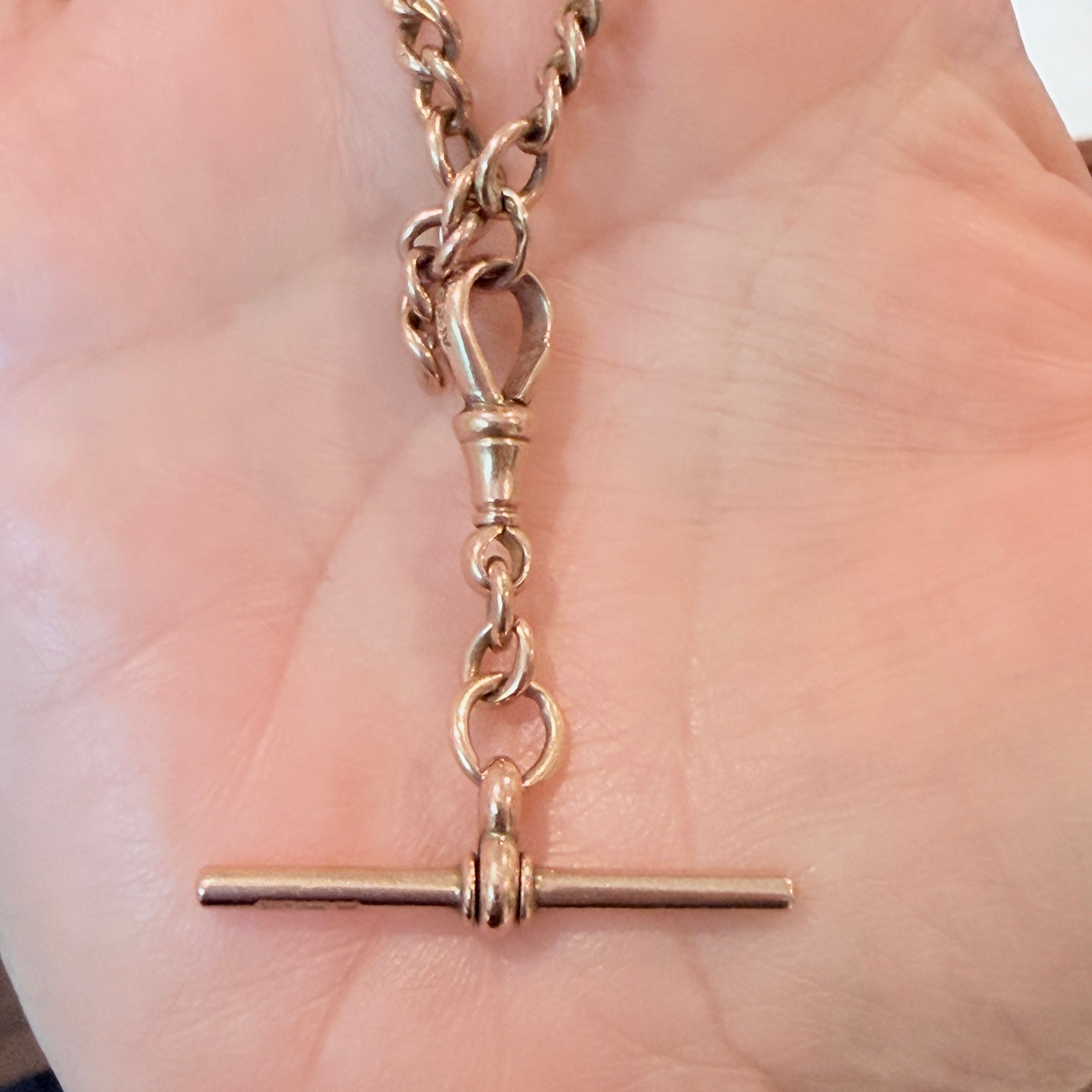 Antique 9ct Gold Graduated Curb Albert Chain, c.1891