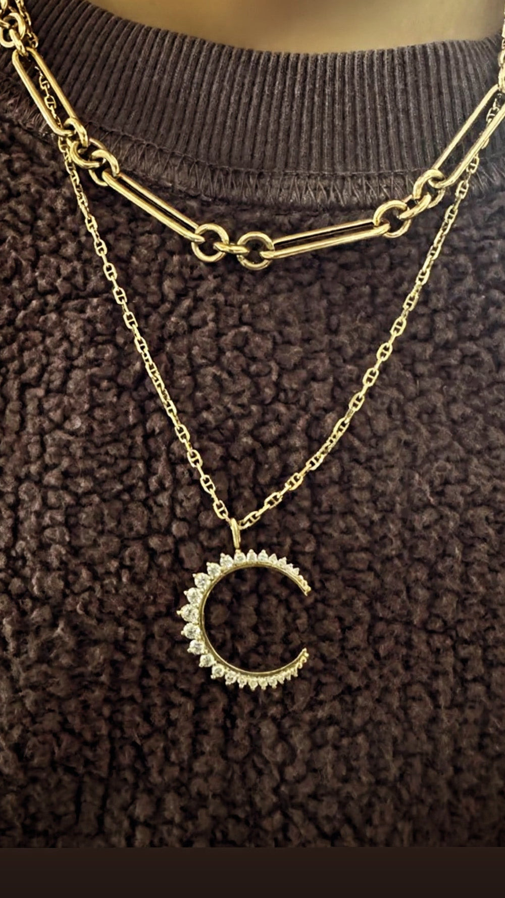 Diamond Crescent Pendant