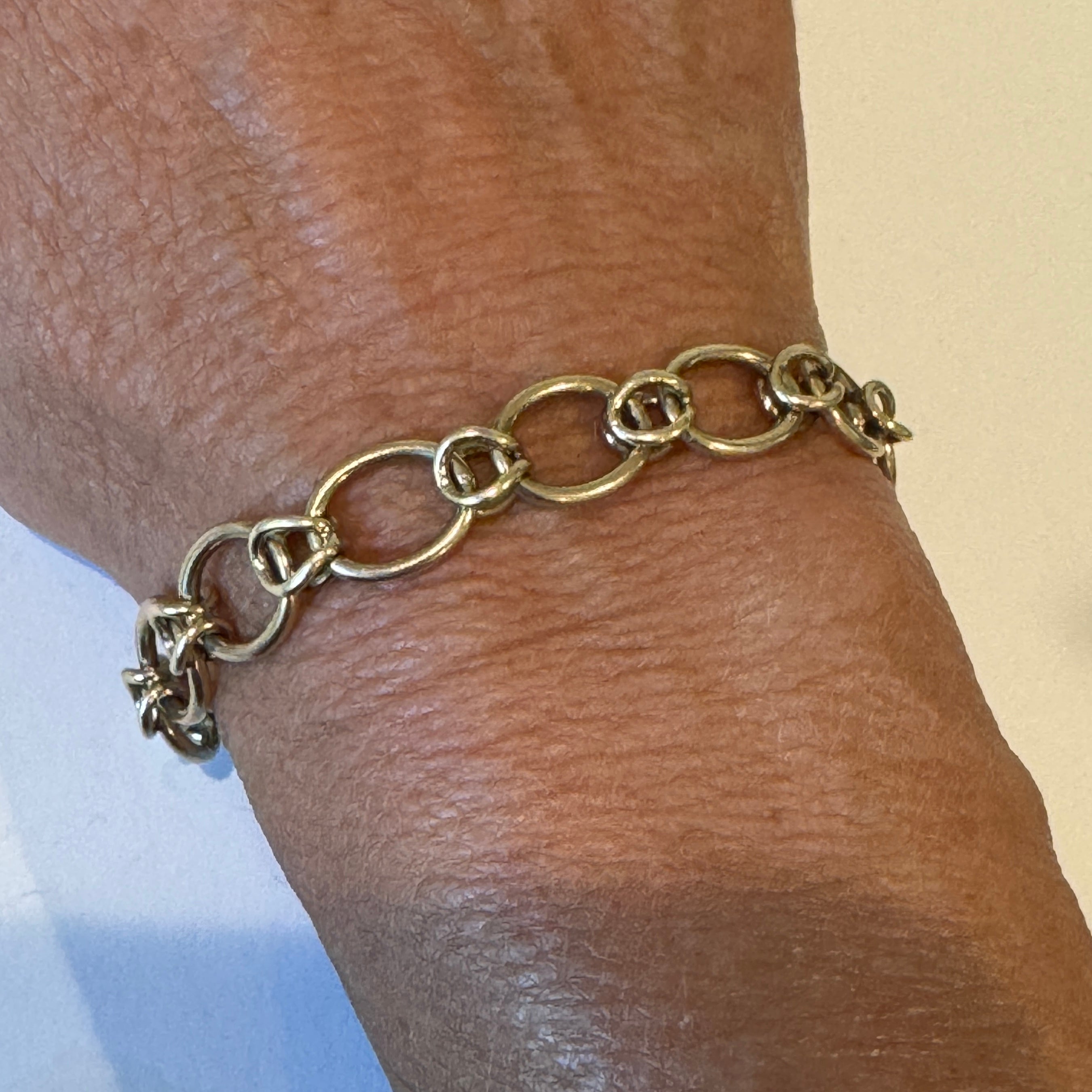 Vintage 9ct Gold Trombone Link Bracelet