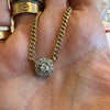 Cuban chain with Diamond cluster pendant