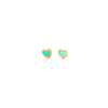 Mini turquoise heart earrings - PAIR