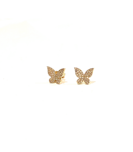 Pave diamond butterfly earrings