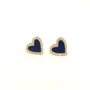 Mini Lapis and Diamond Heart Earrings - PAIR LP