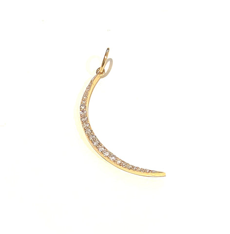 Diamond Crescent Moon Charm