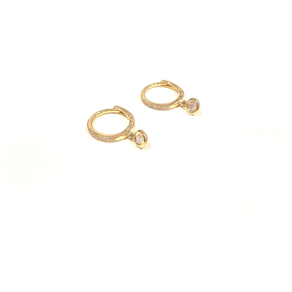 Diamond bezel drop huggies