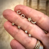 Mini Horseshoe Diamond Earrings - PAIR