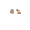 Pink Sapphire Baguette Earrings - PAIR