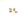 Pink Sapphire Baguette Earrings - PAIR