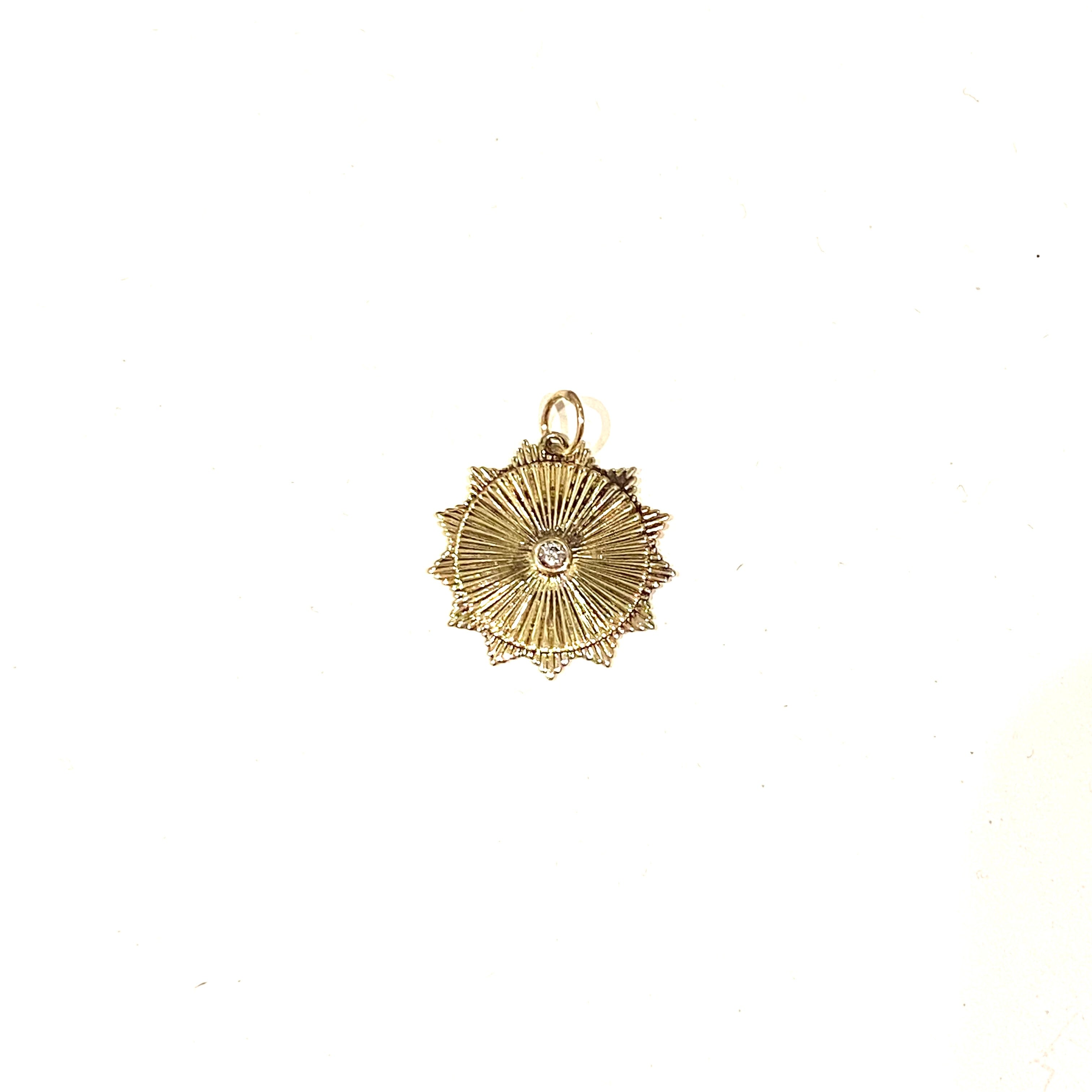 Throw Back Gold Sunburst Charm
