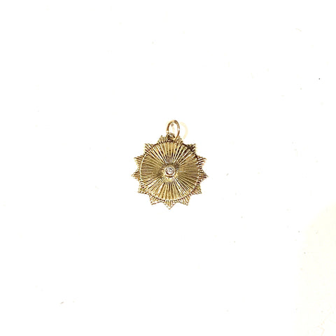Throw Back Gold Sunburst Charm