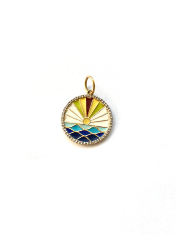 Ocean Enamel & Diamond Charm