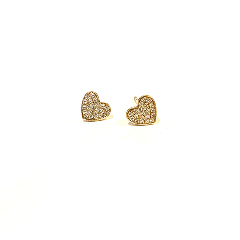 Pave diamond heart earrings (PAIR)