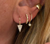 Pave diamond triangle lever back earrings (pair)