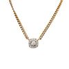 Cuban chain with Diamond cluster pendant