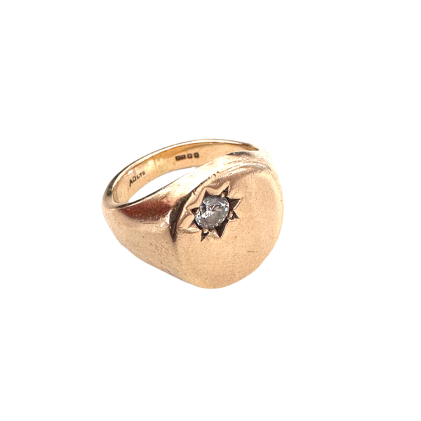 Vintage signet star ring