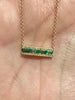 Emerald Baguette Bar Necklace