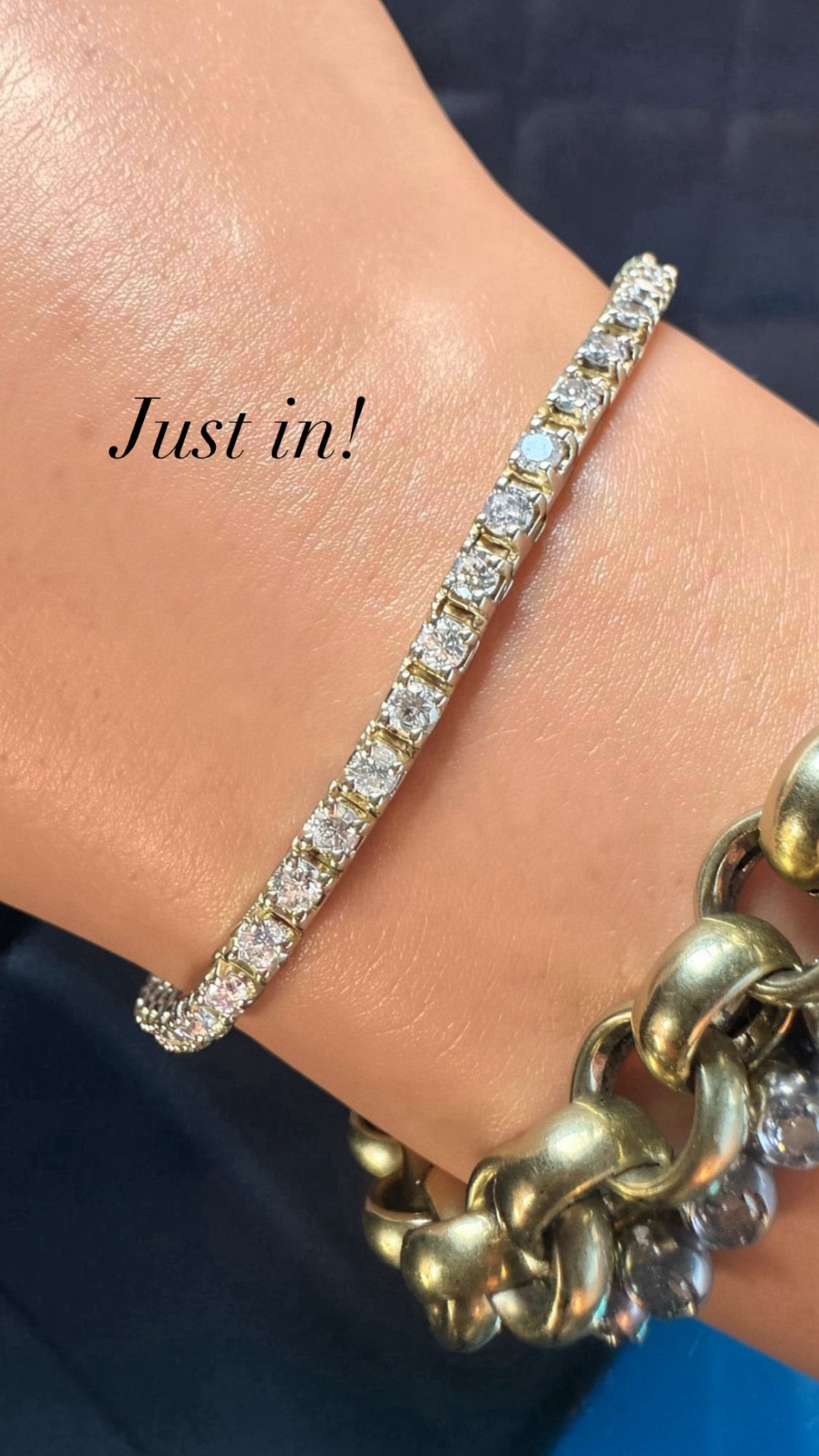 14K Yellow Gold Diamond Tennis Bracelet