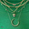 Emerald Crescent Moon Necklace