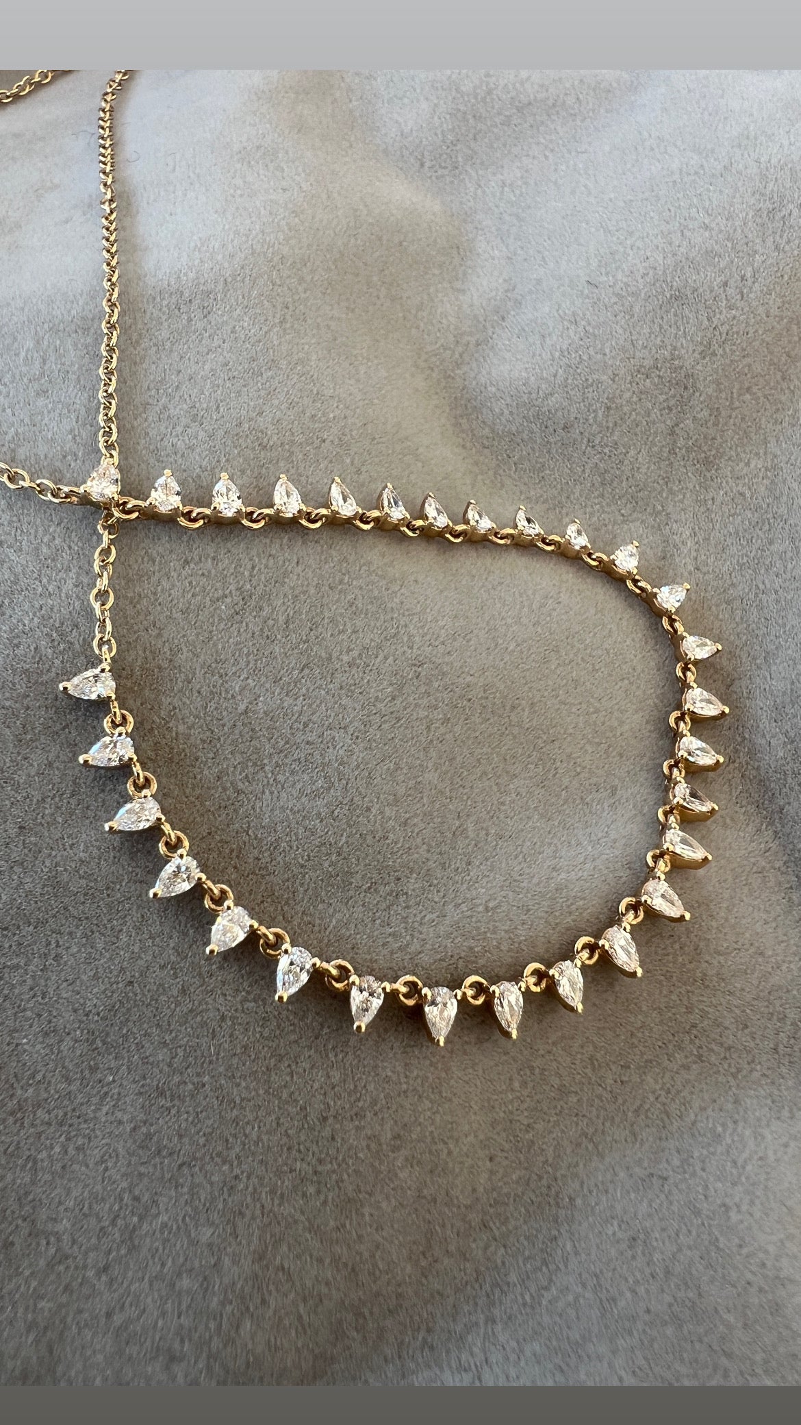 Pear Shaped Diamond Necklace
