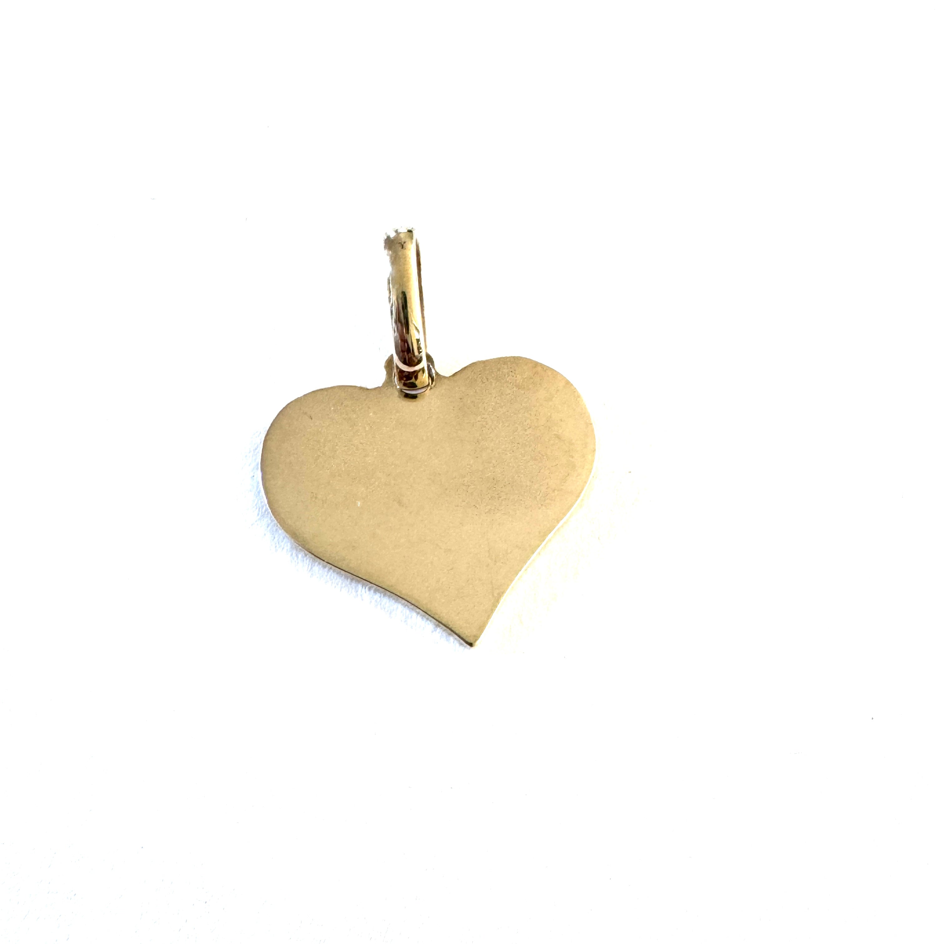 Solid Gold Heart LO VE Charm