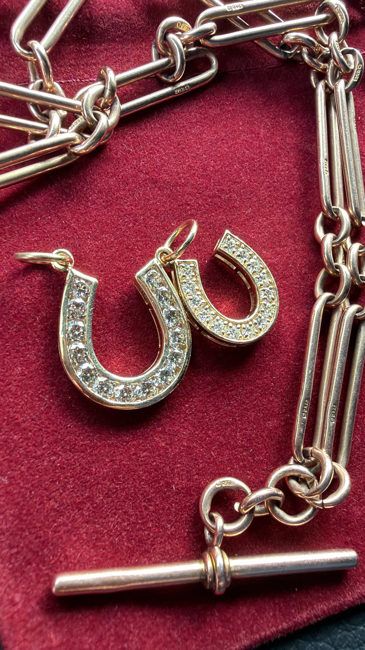 14k Diamond Horseshoe Pendants