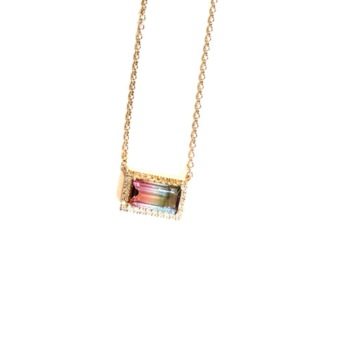 Tourmaline Diamond Necklace