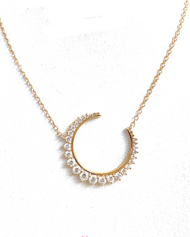 Diamond crescent necklace