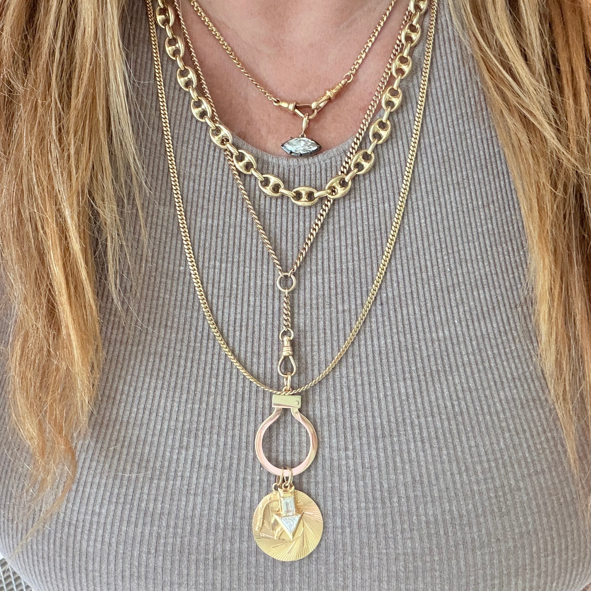14k Puffy Mariner Chain
