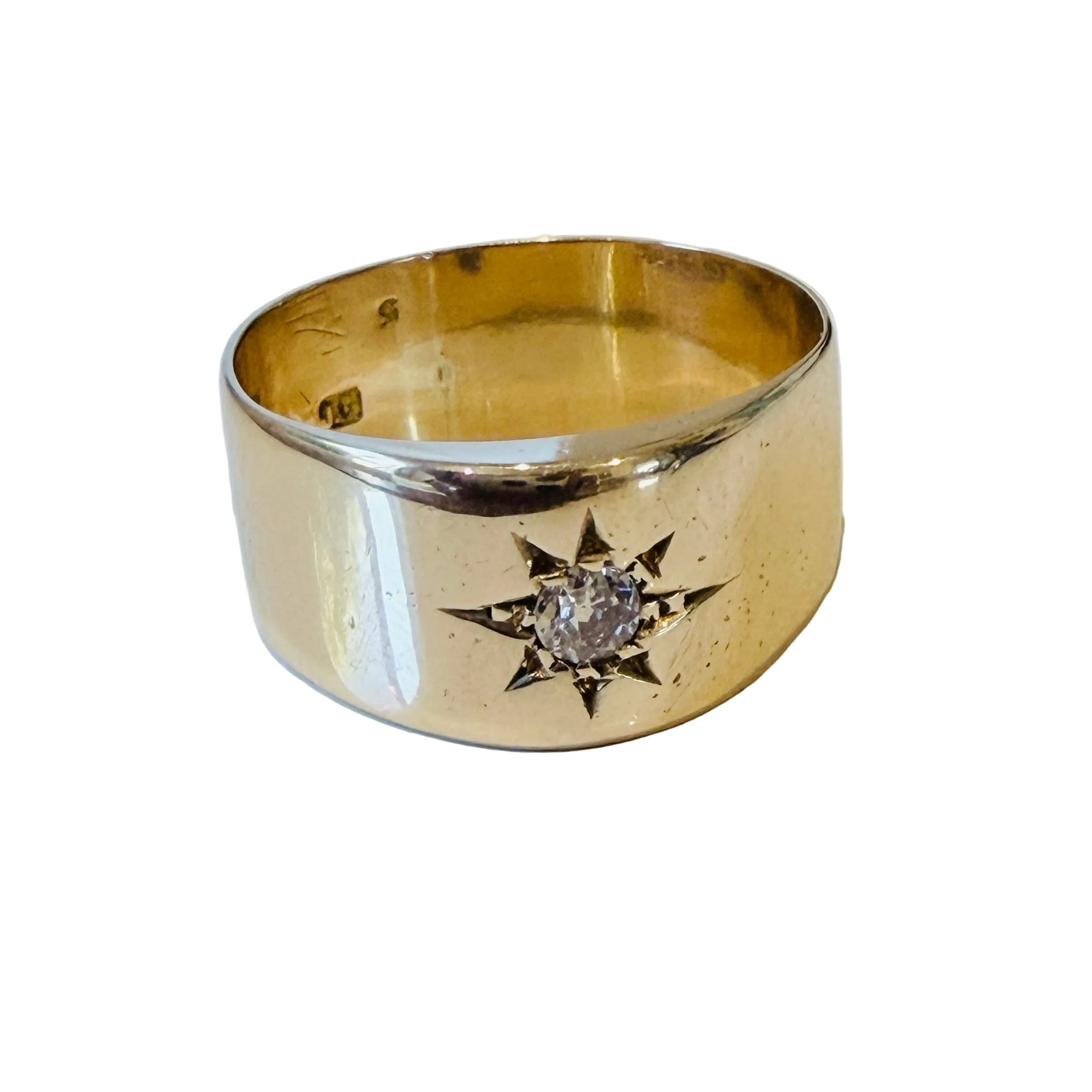 Edwardian 18k Old-Cut Diamond Cigar Band — Birmingham, 1906