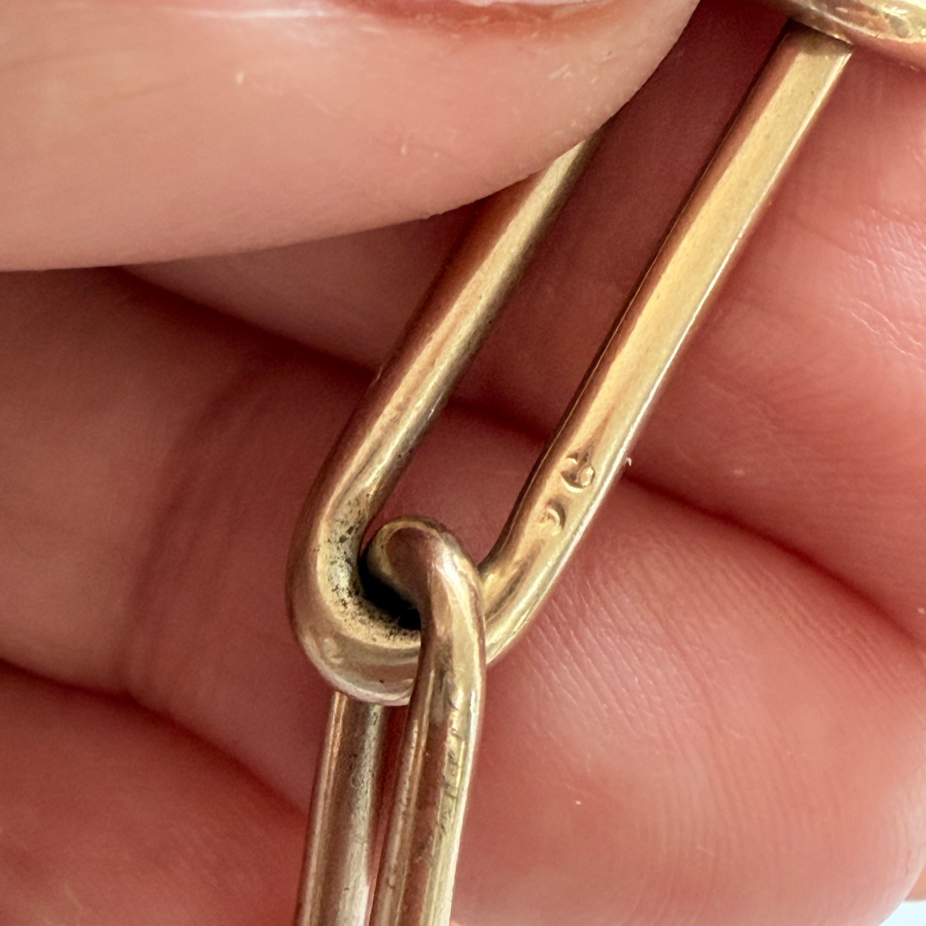 Antique 9ct Gold Paperclip Watch Chain Extender Bracelet
