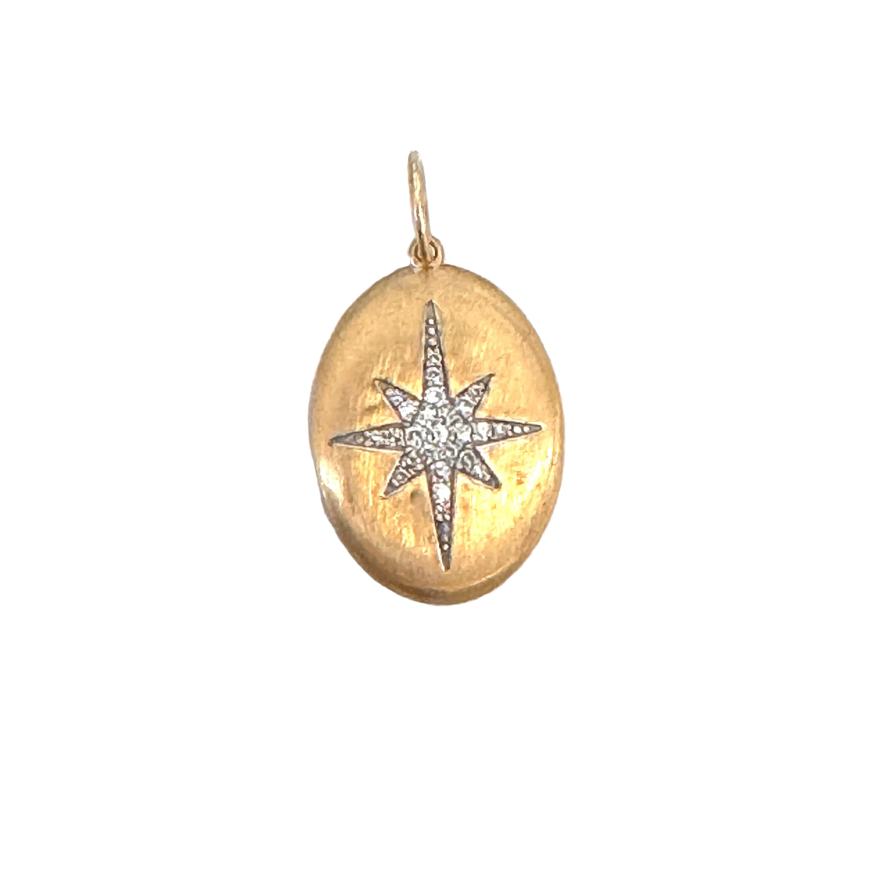 Brushed oval starburst pendant