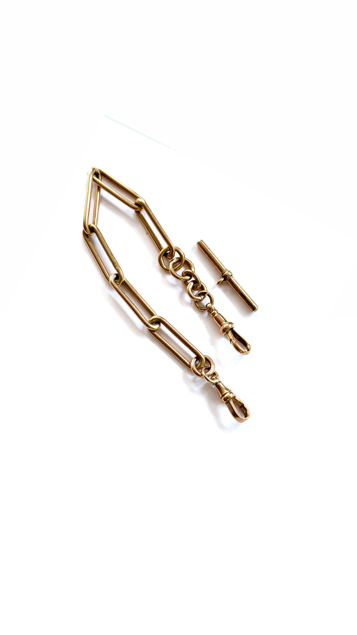 Antique 9ct Gold Paperclip Watch Chain Extender Bracelet