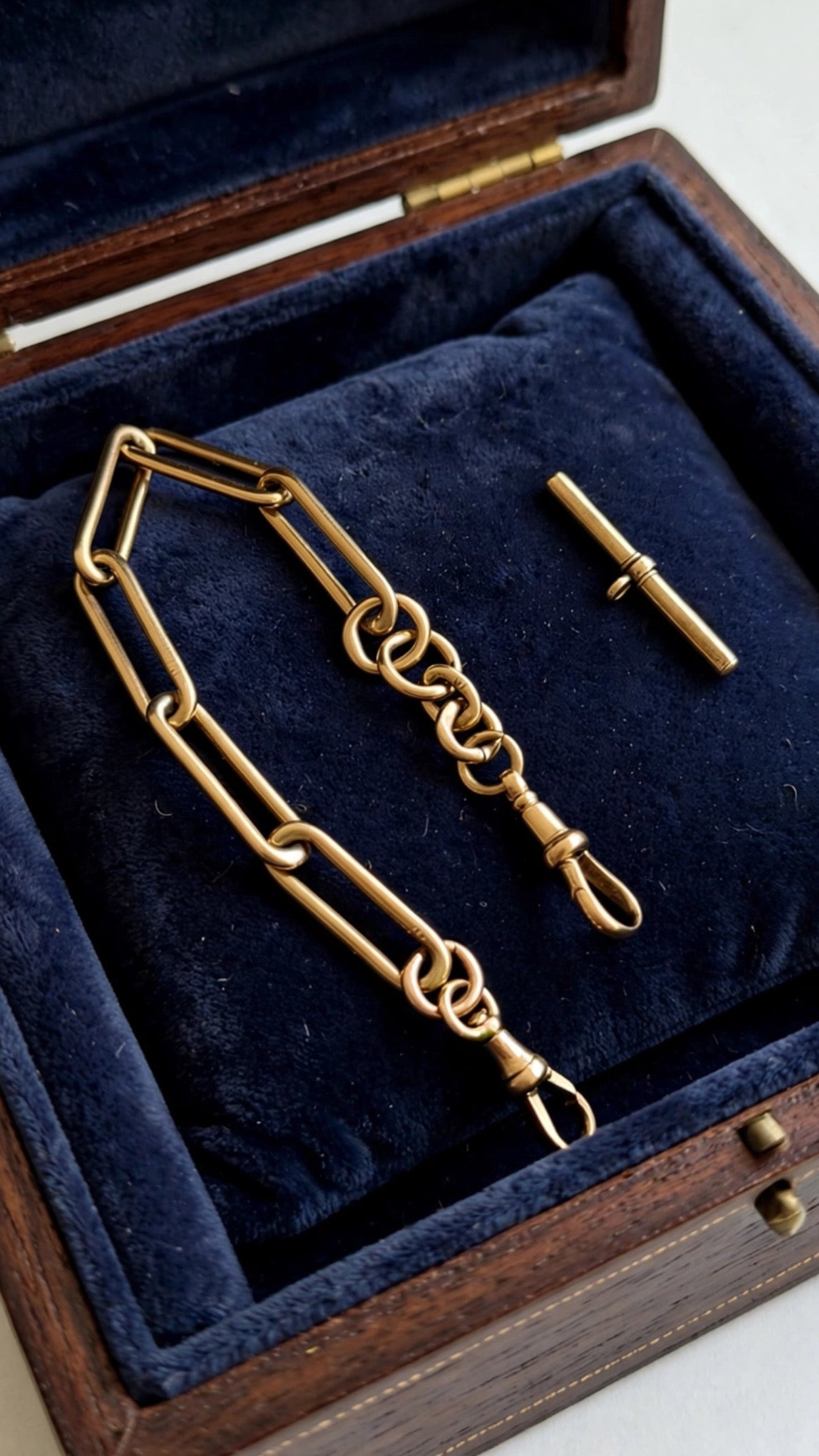 Antique 9ct Gold Paperclip Watch Chain Extender Bracelet