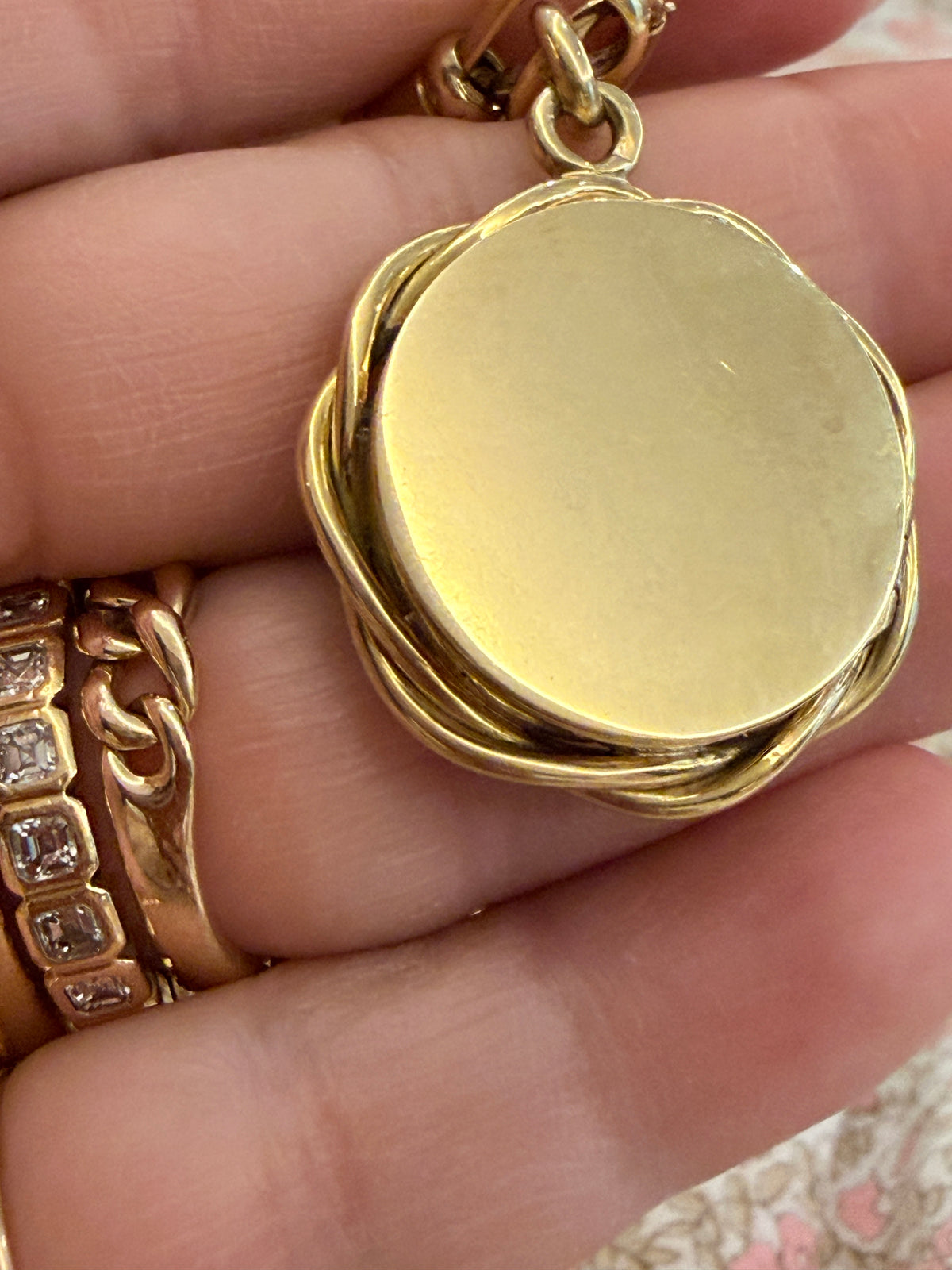 Antique 15ct Gold Stag & Diamond Locket