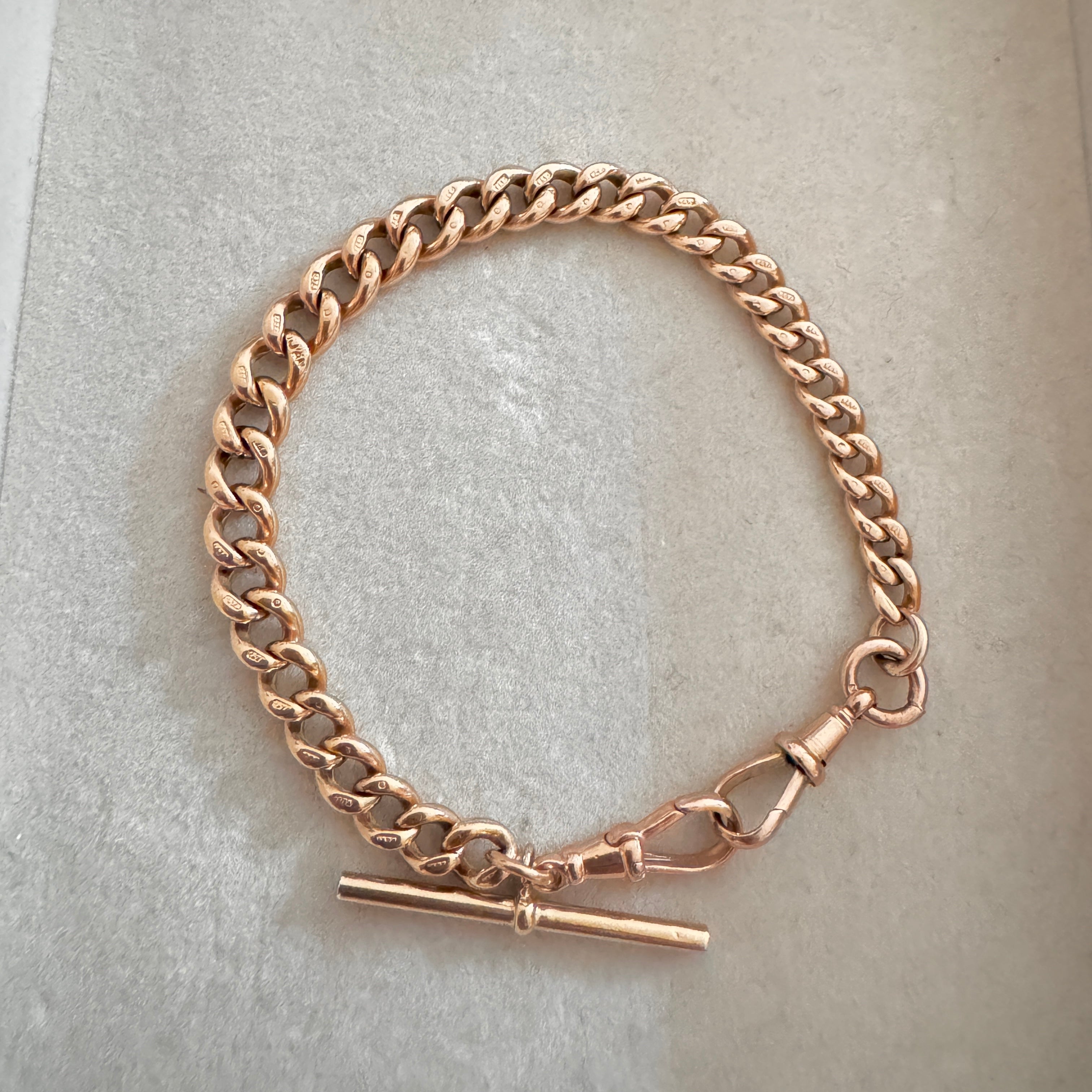 Solid 9ct Antique Curb Bracelet
