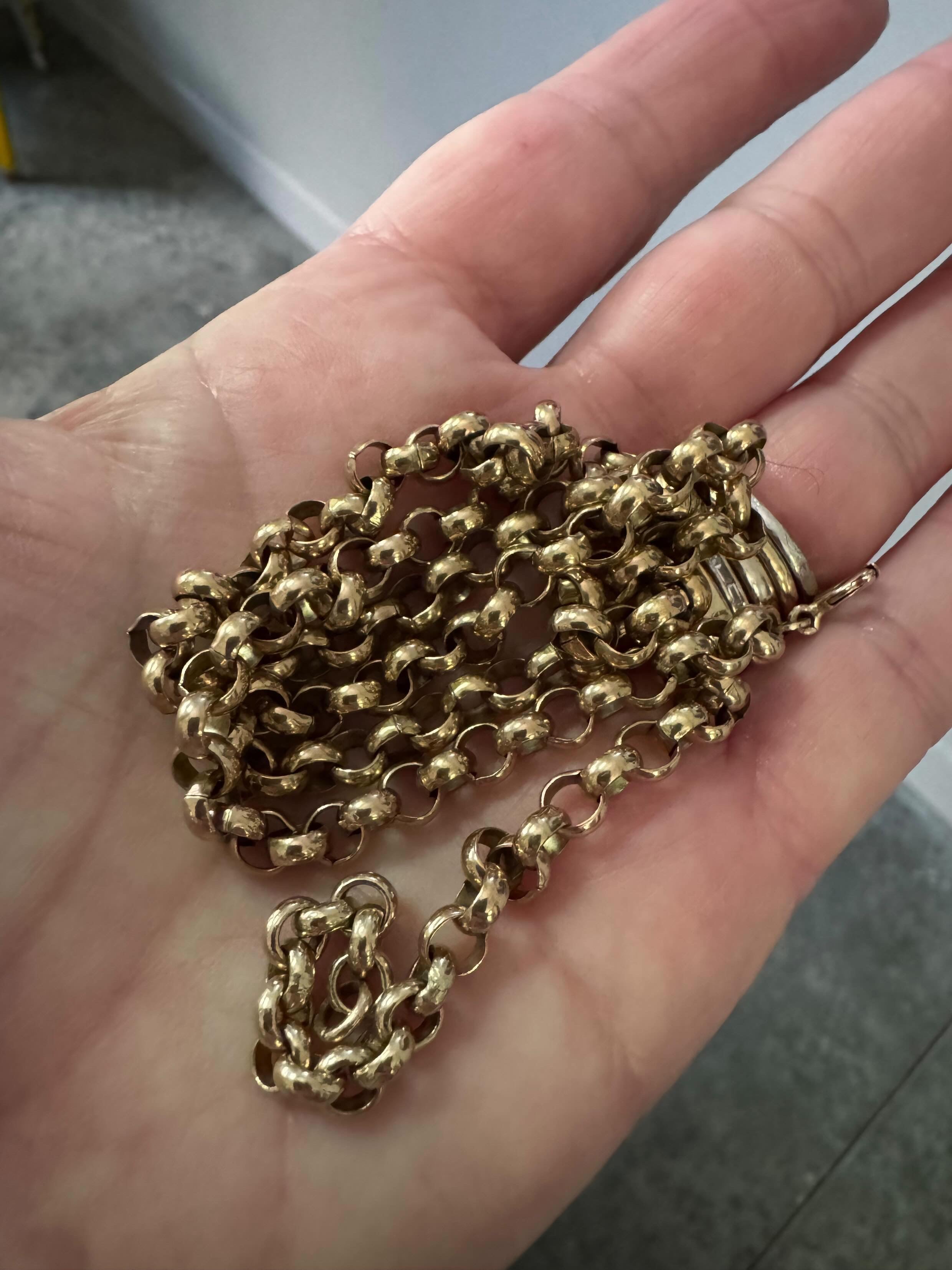 Antique 9ct Yellow Gold Rolo Chain