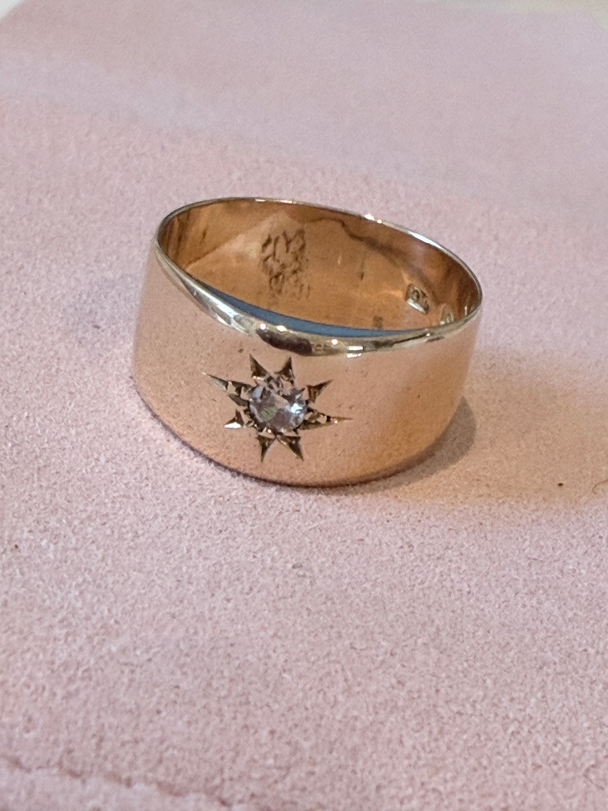 Edwardian 18k Old-Cut Diamond Cigar Band — Birmingham, 1906