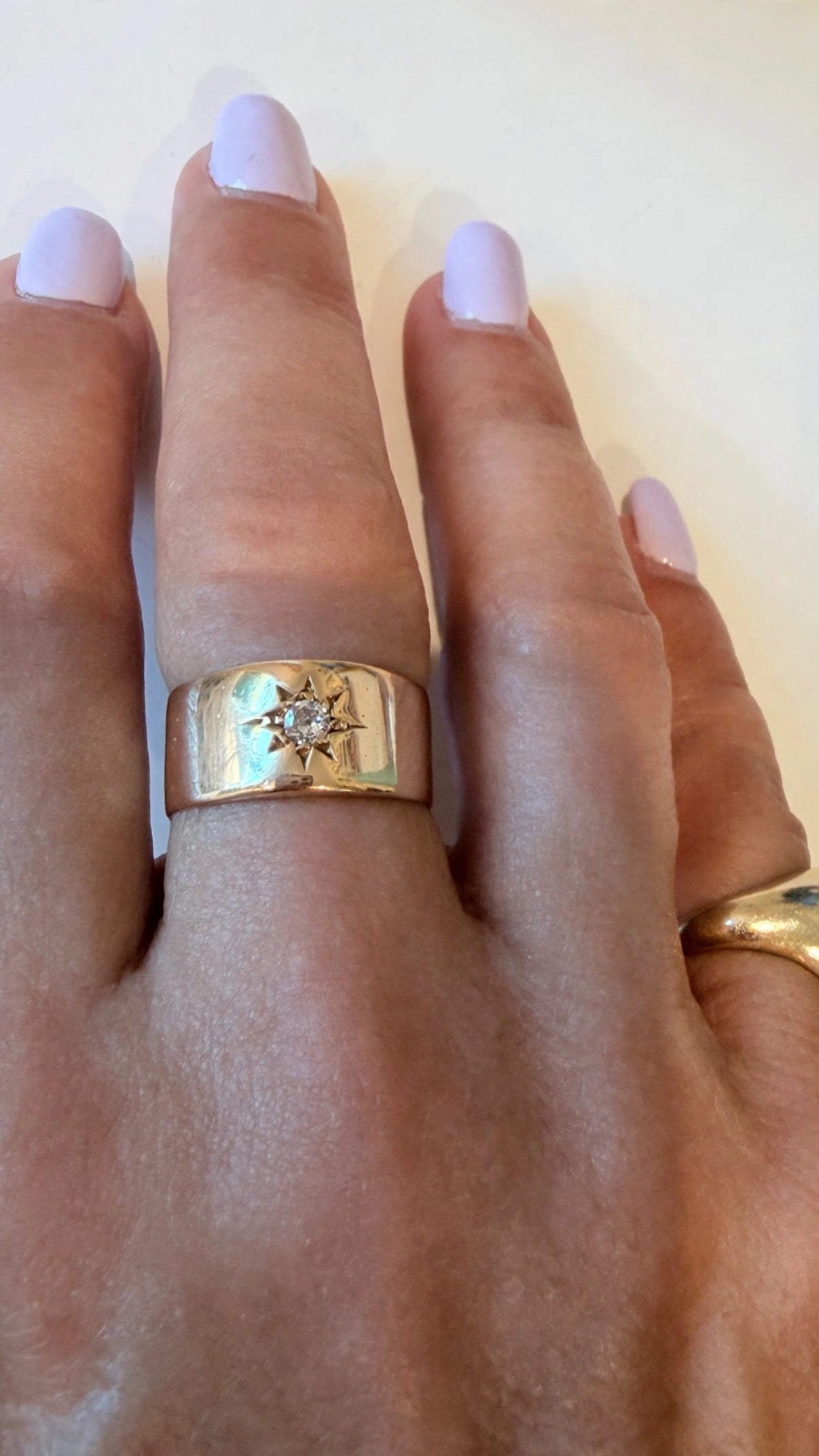 Edwardian 18k Old-Cut Diamond Cigar Band — Birmingham, 1906
