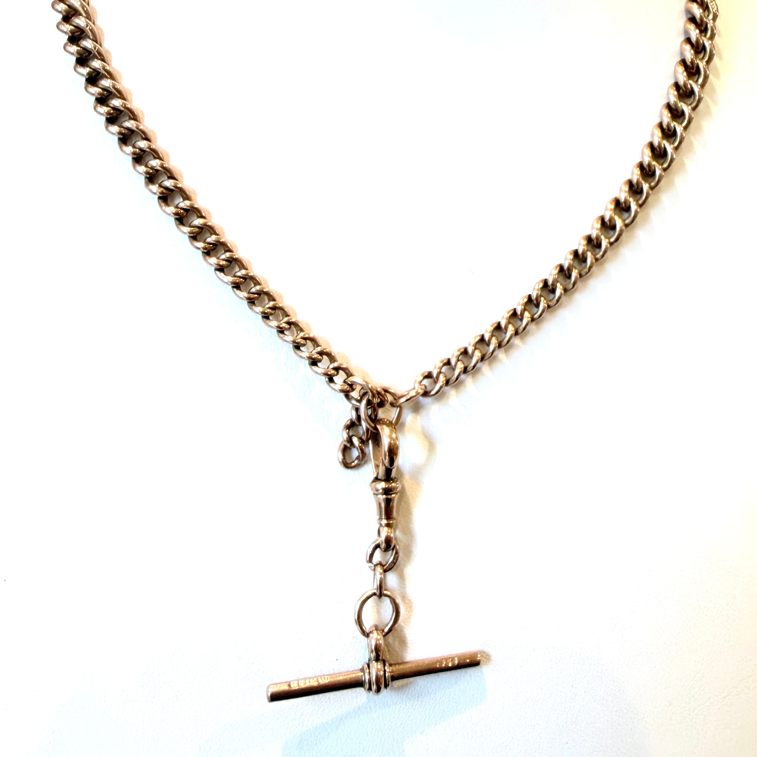 Antique 9ct Gold Graduated Curb Albert Chain, c.1891