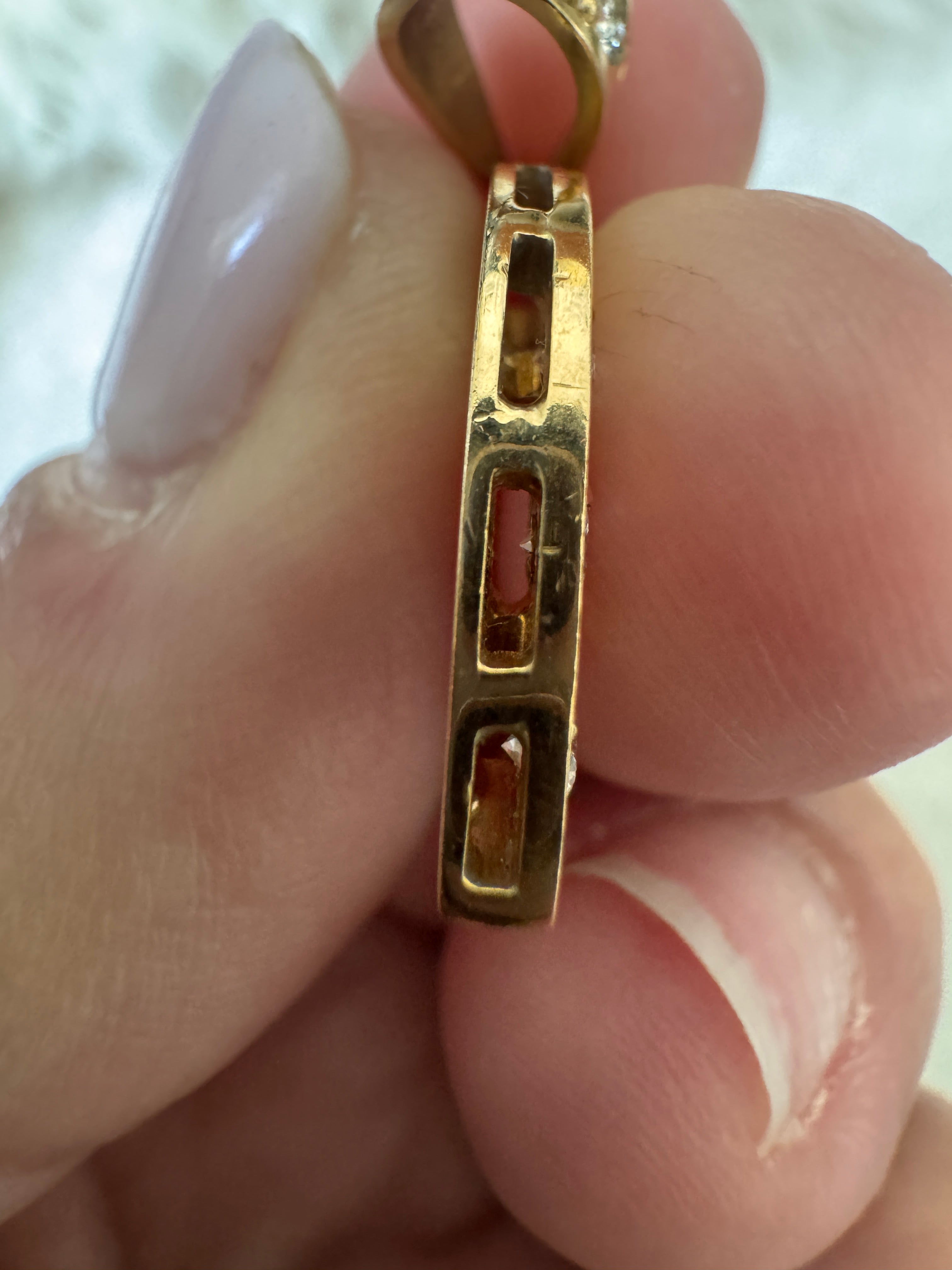 Large Horseshoe Pendant with Diamonds