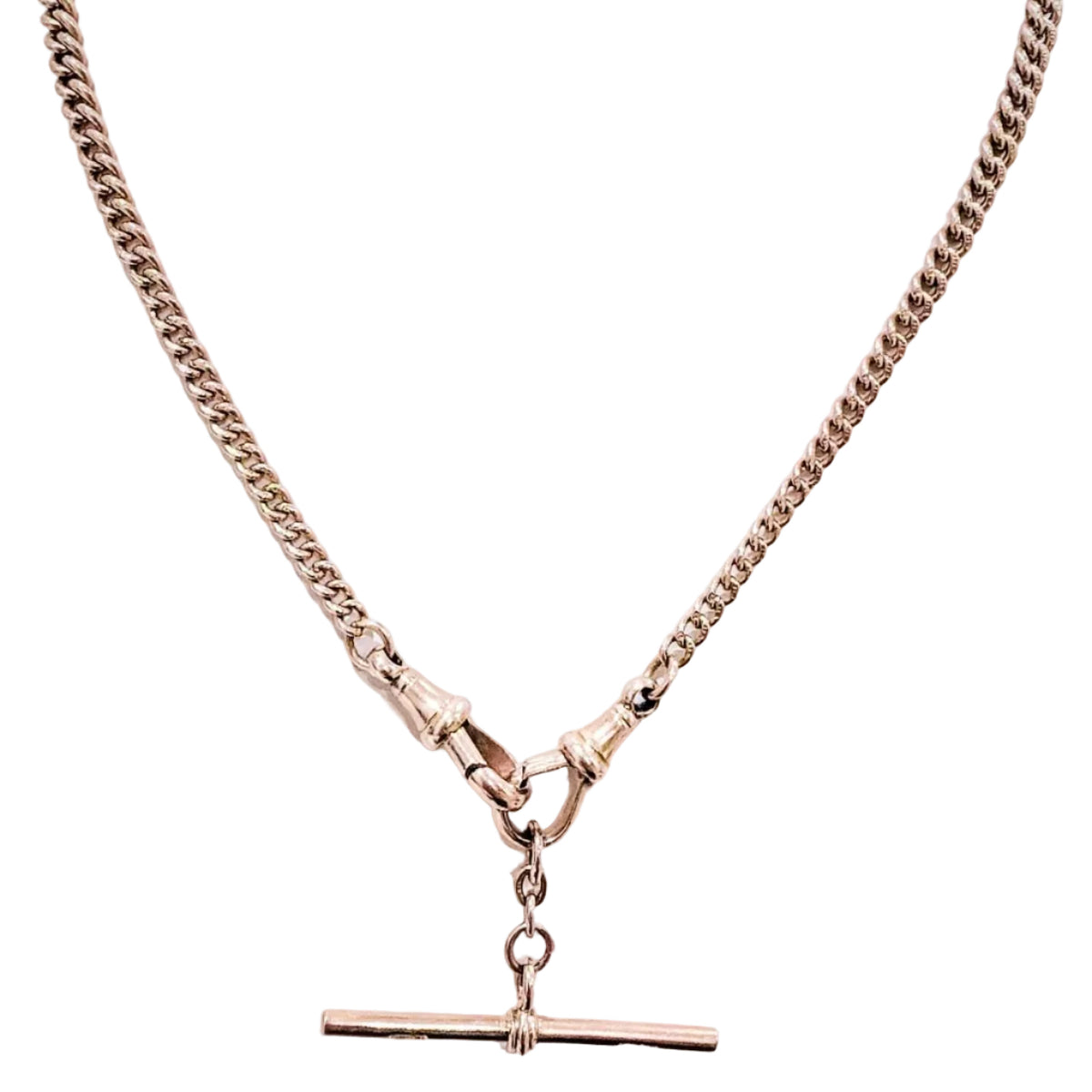 Antique 9ct Rosy Gold Fine Curb Albert Chain